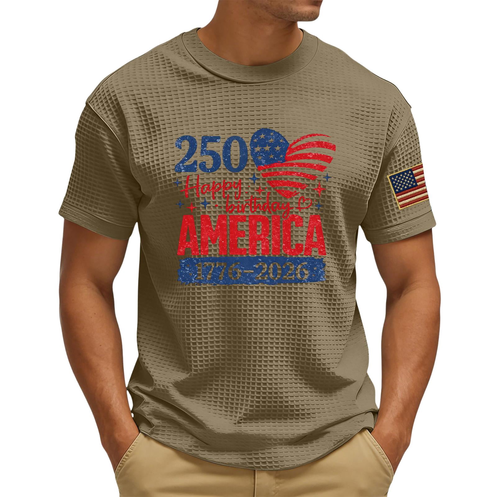 ASDFVBKG Mens American Flag Shirt 1776-2026 250th Anniversary Tshirts ...