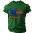 thumbnail image 1 of Hogleaql Mens Usa Flag Graphic Tshirt Patriotic Short Sleeve Crew Neck American Flag Print T-Shirts Fashion Independence Day Themed Loose Tshirt Dark Green XL, 1 of 3