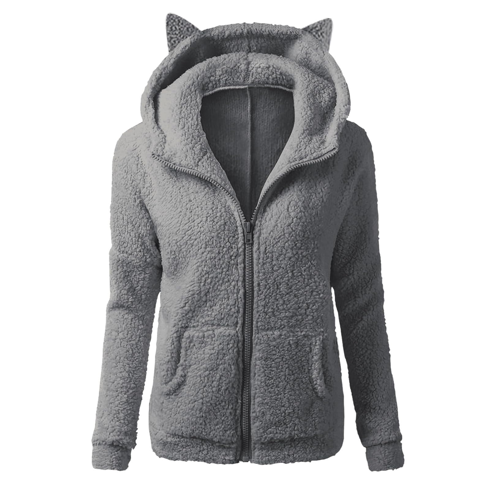 Plush Zip-Up Hooded Jacket main image 1