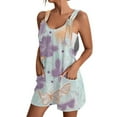 thumbnail image 1 of ASDFVBKG Rompers for Women Summer Adjustable Strap Sleeveless Overalls Casual Wide Leg Flowy Shorts Jumpers with Pockets Light Blue L, 1 of 4
