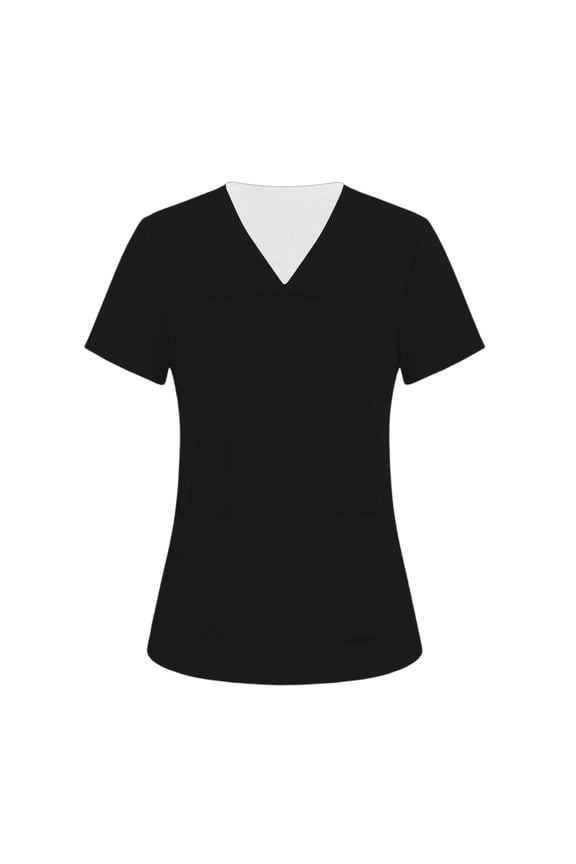 Scrubs for Women - Modern V-Neck Scrub Top Black 3XL
