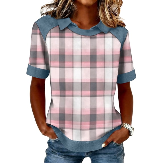 ASDFVBKG Short Sleeve Womens Tops Spring Dressry Loose Fit Tee Shirts ...