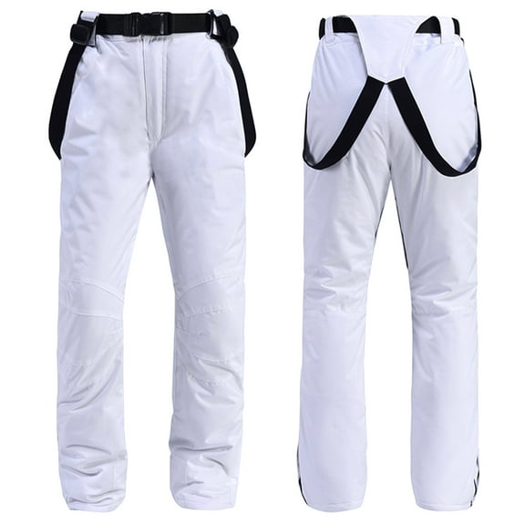 ASDFVBKG Ski Pants Women Snowboard Snow Pants Waterproof Loose Windproof Overalls Warm Pants with Pockets with Adjustable Straps Outdoor 2025 Winter Cargo White 2XL