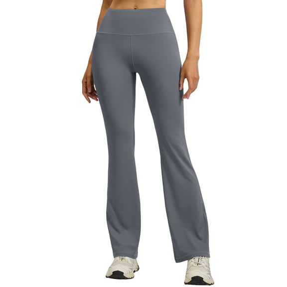 ASDFVBKG Styles Women's High Waist Bootcut Yoga Pants Flared Yoga Pants Cute High Waisted Soft Yoga Pants Full Length Tummy Control Pants Gray L