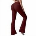 thumbnail image 1 of ASDFVBKG Styles Women's High Waist Bootcut Yoga Pants Yoga Pants Cute High Waist Crossover Yoga Pants Tall & Long Bell Bottom Pants Coffee XL, 1 of 5