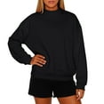 thumbnail image 1 of ASDFVBKG Sweatshirt Ugly Sweater Women Comfy Long Sleeve Turtleneck Pullover Lightweight Fleece Fashion Loose Fit Sweatshirts Oversized No Hood Clothes Black M, 1 of 5