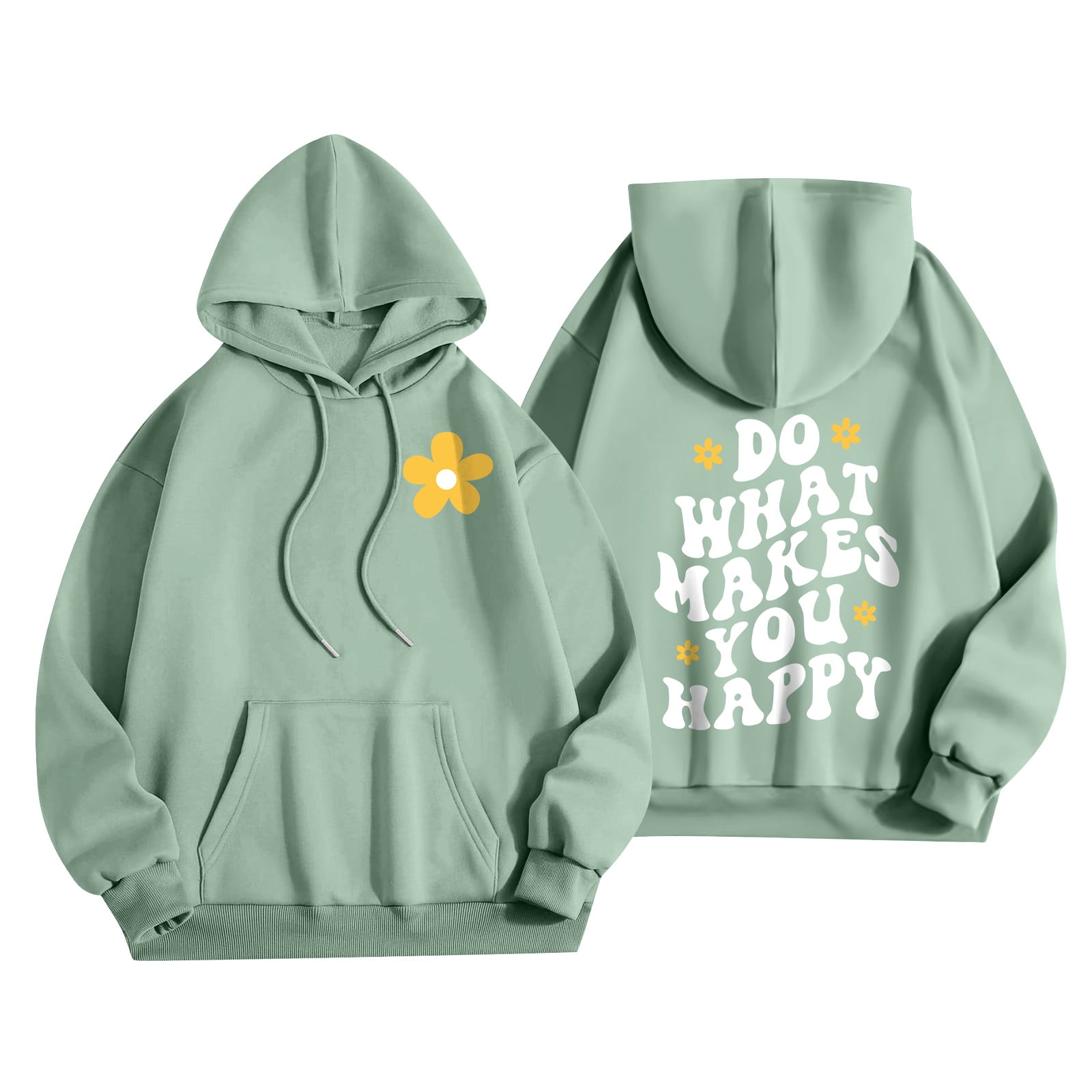 Preppy Oversized Hoodie For Women - Letter Graphic Y2K Drawstring Pullover Sweatshirt