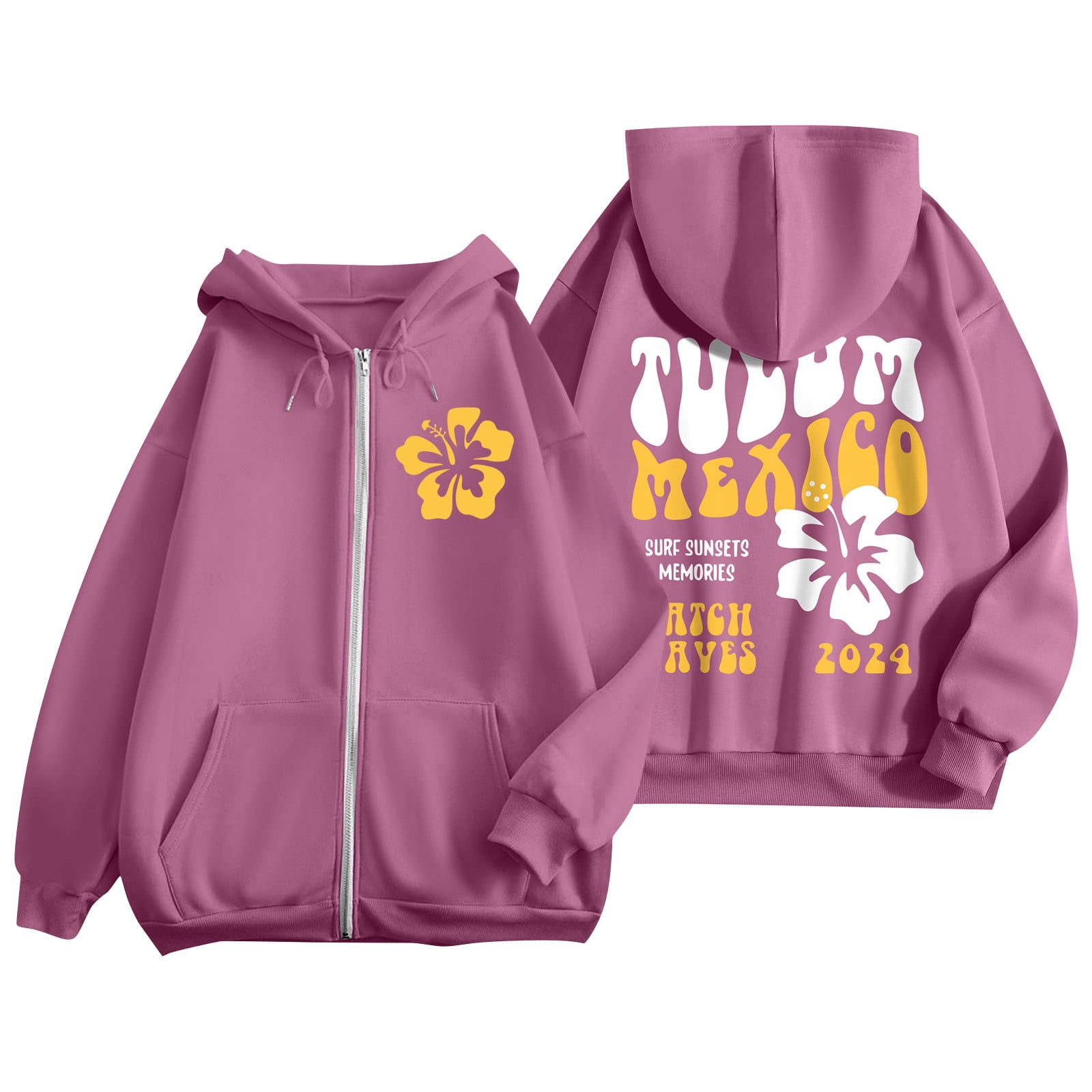 ASDFVBKG Sweatshirt for Women Zip Up Graphic Hoodie Long Sleeve Full