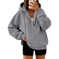 thumbnail image 1 of ASDFVBKG Sweatshirts For Women Loose Fit Zipper Sweatshirt Fall Fashion Outfits Trendy Winter Fleece Clothes Dark Gray M, 1 of 6