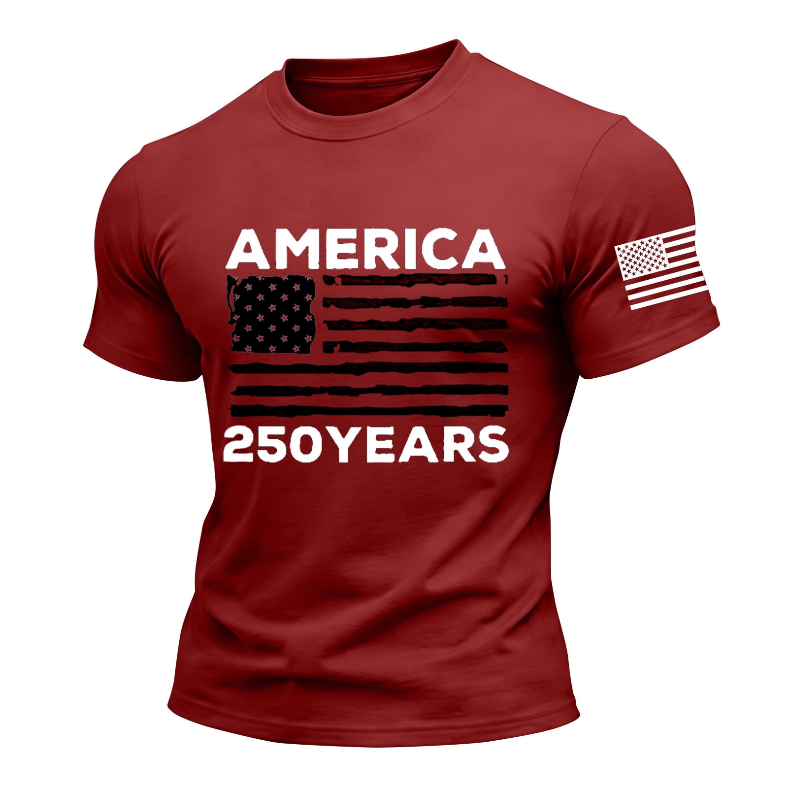 ASDFVBKG Usa Flag Shirts for Men: American Flag 1776-2026 Tees Short ...