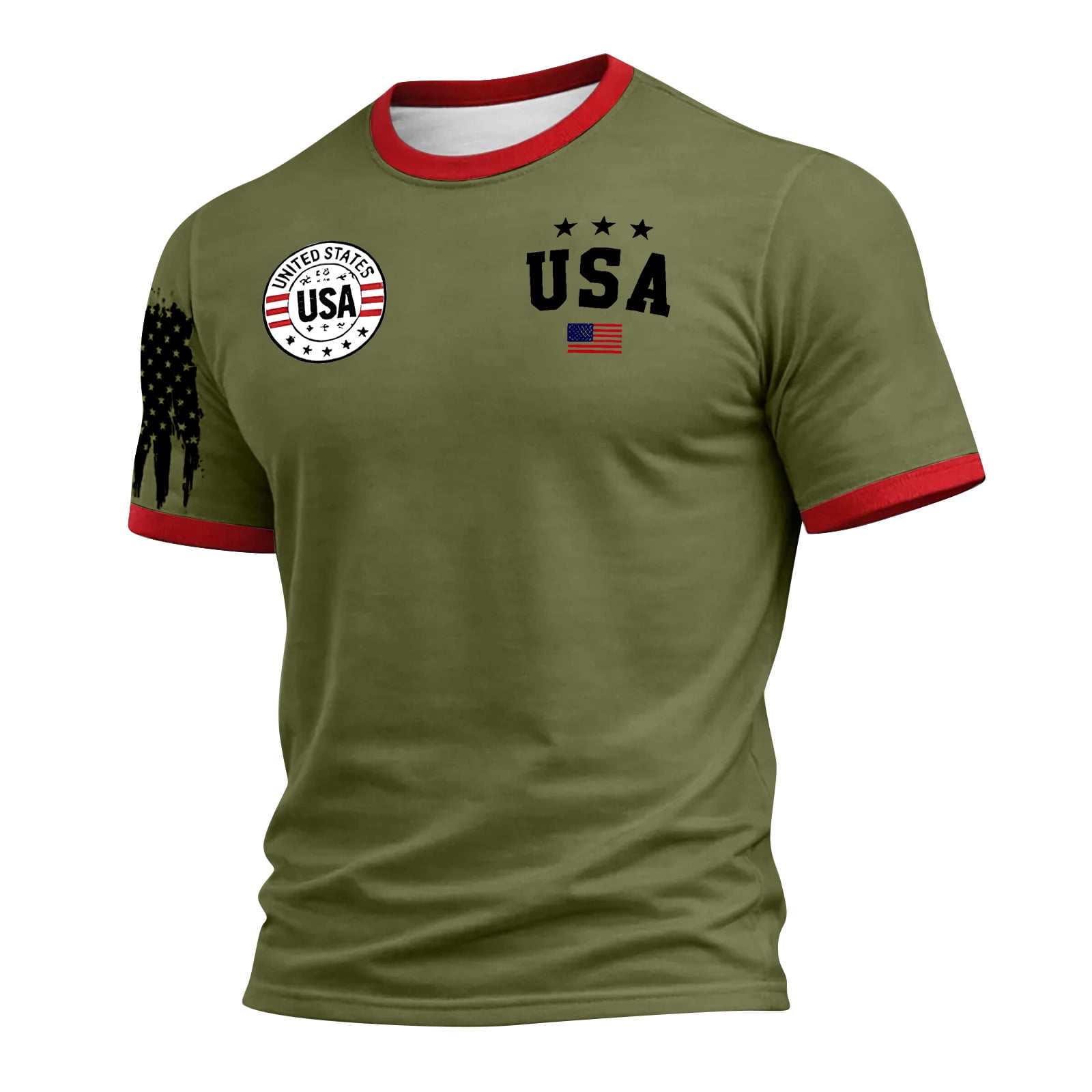 ASDFVBKG Usa Flag Shirts for Men: Vintage American Flag Graphic ...