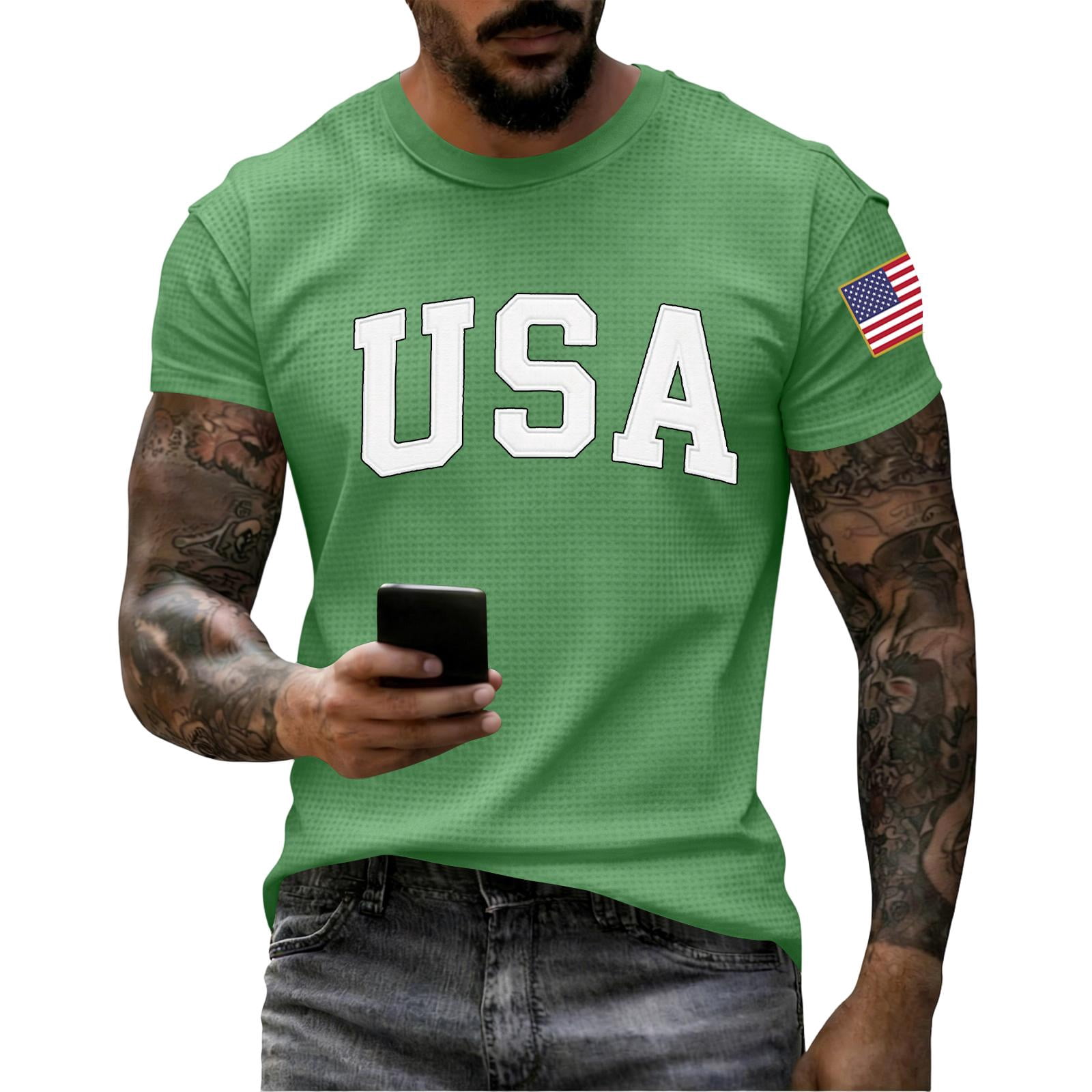 ASDFVBKG Usa Flag Shirts for Men: Vintage American Flag Graphic T-Shirt ...