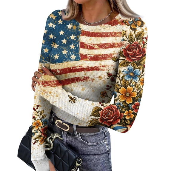 ASDFVBKG Usa Shirt for Women 1776-2026 250th Anniversary Shirt 4th Of July Patriotic Shirts for Womens Beige XL