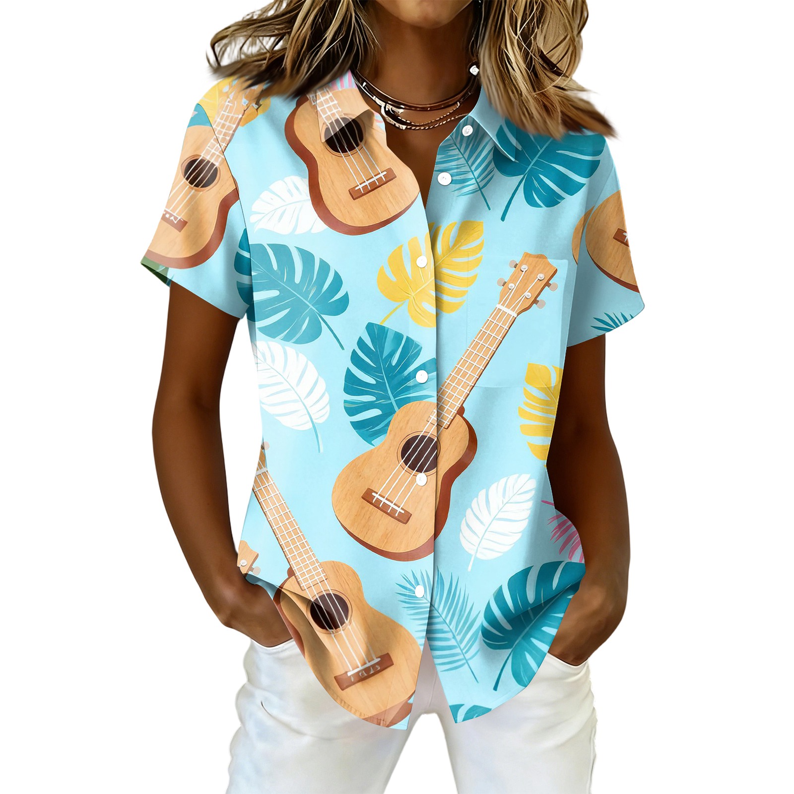 ASDFVBKG V Neck Hawaiian T Shirts for Women Casual Boho Short Sleeve V ...