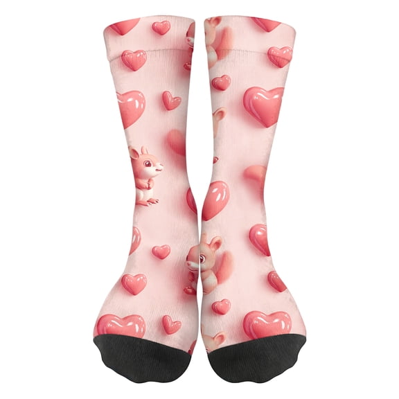 ASDFVBKG Valentine's Day Socks For Women Heart Print Cozy Fluffy Warm Slipper Cloud Socks Home Sleeping Winter Socks E