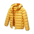 thumbnail image 1 of ASDFVBKG Winter Outwear Coats for Kids with Hoods (Padded) Light Puffer Jacket for Outdoor Yellow 8-9Y, 1 of 3