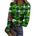 thumbnail image 1 of ASDFVBKG Women St Patrick's Day Shirts: Fashion Crew Neck Basic Long Sleeve Slim Fitted Shirts Ribbed Shamrock Comfy Tees Dark Green L, 1 of 6