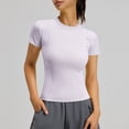 thumbnail image 1 of ASDFVBKG Women's Compression Shirts 3 Pack Short Sleeve Dry Fit Athletic Tight Base Layer for Running Gym Yoga Light Purple S, 1 of 4