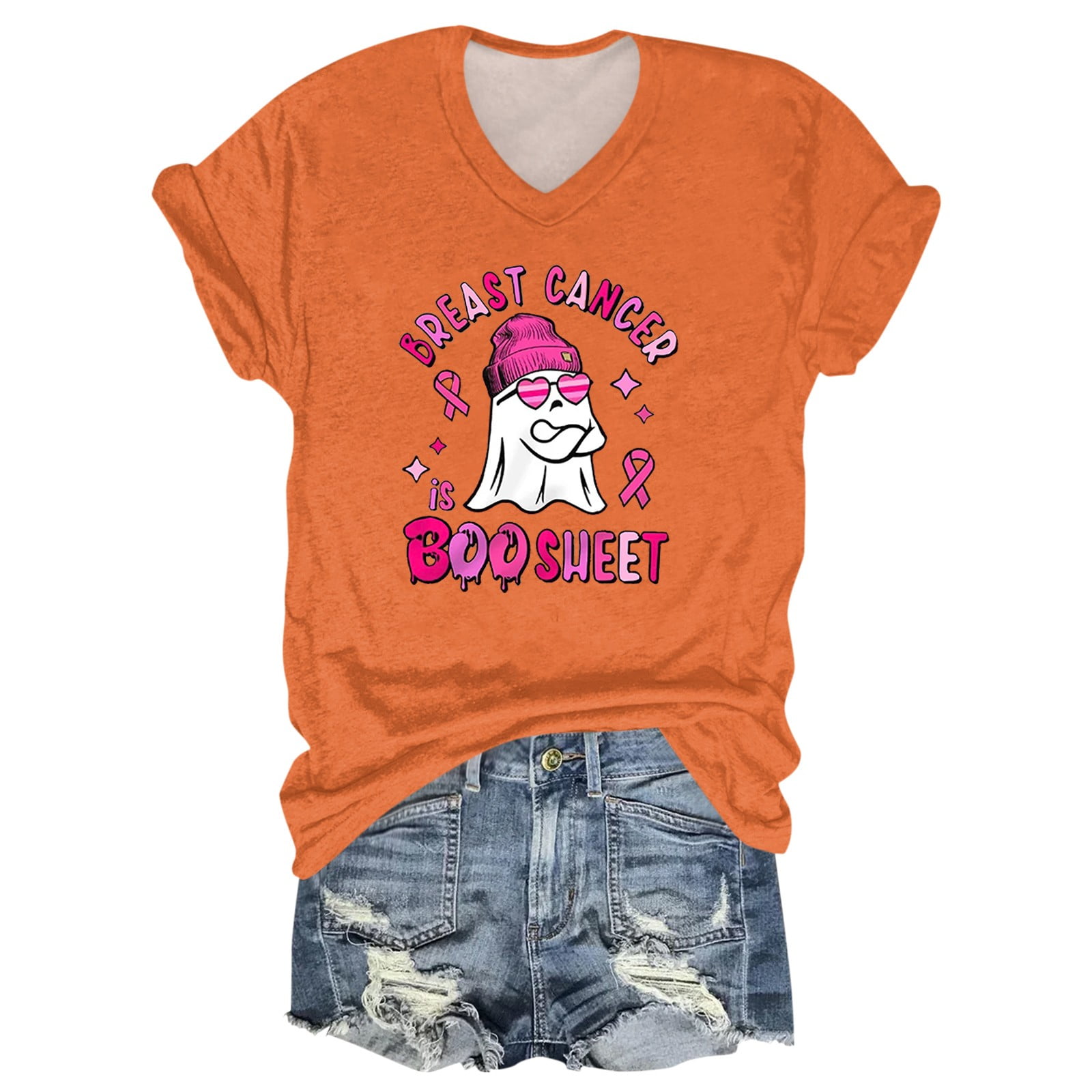 ASDFVBKG Women's Plus Size Spooky Ghost Shirts Halloween Cute Spooky ...