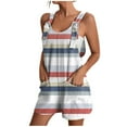 thumbnail image 1 of ASDFVBKG Womens Rompers Summer Adjustable Strap Sleeveless Overalls Casual Loose Wide Leg Plus Size Shorts Jumpers with Pockets Pink 4XL, 1 of 6