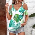 thumbnail image 1 of ASDFVBKG Womens Summer Tops Hawaiian Tropical Short Sleeve V Neck T Shirts Loose Casual Tshirts Light Green L, 1 of 4