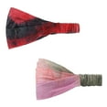 thumbnail image 1 of ASDIIT 2Pcs Head Bands for Women's Hair Tie-Dye Elastic Stretchy for Yoga, Sports and Fitness Creative Color Schemes Rosy Pink and Red, 1 of 6