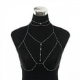 thumbnail image 1 of ASDIIT Body Chain with Shining Diamond Body Jewelry for Women Pendant and Chest Chain Party Festival Rave Accessories for Women Silver, 1 of 6