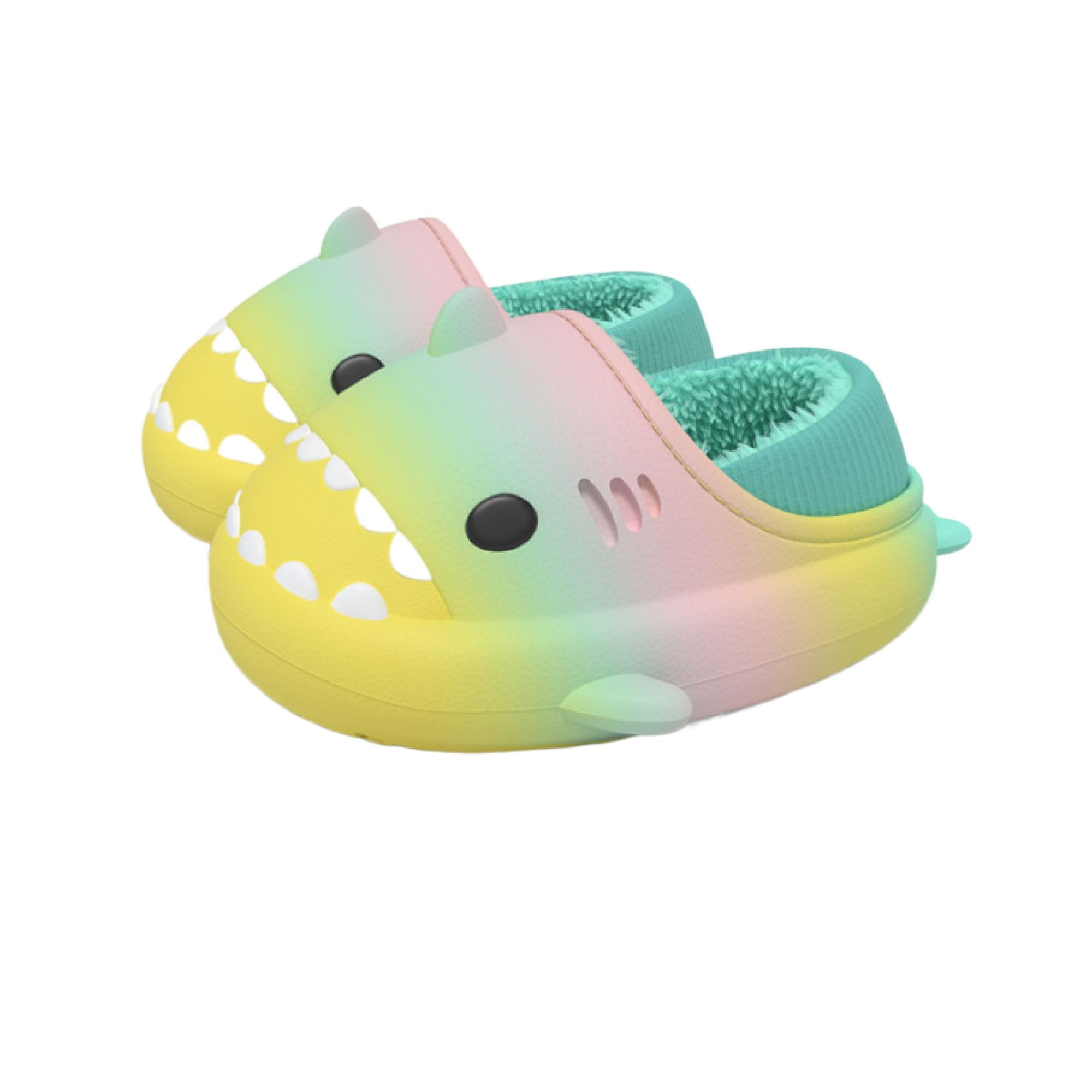 Baby Shark Girls' Pink Slippers - Adjustable Strap, Slip-On House Shoes, Cute Shark Friend Design, Cozy Loungewear For Kids