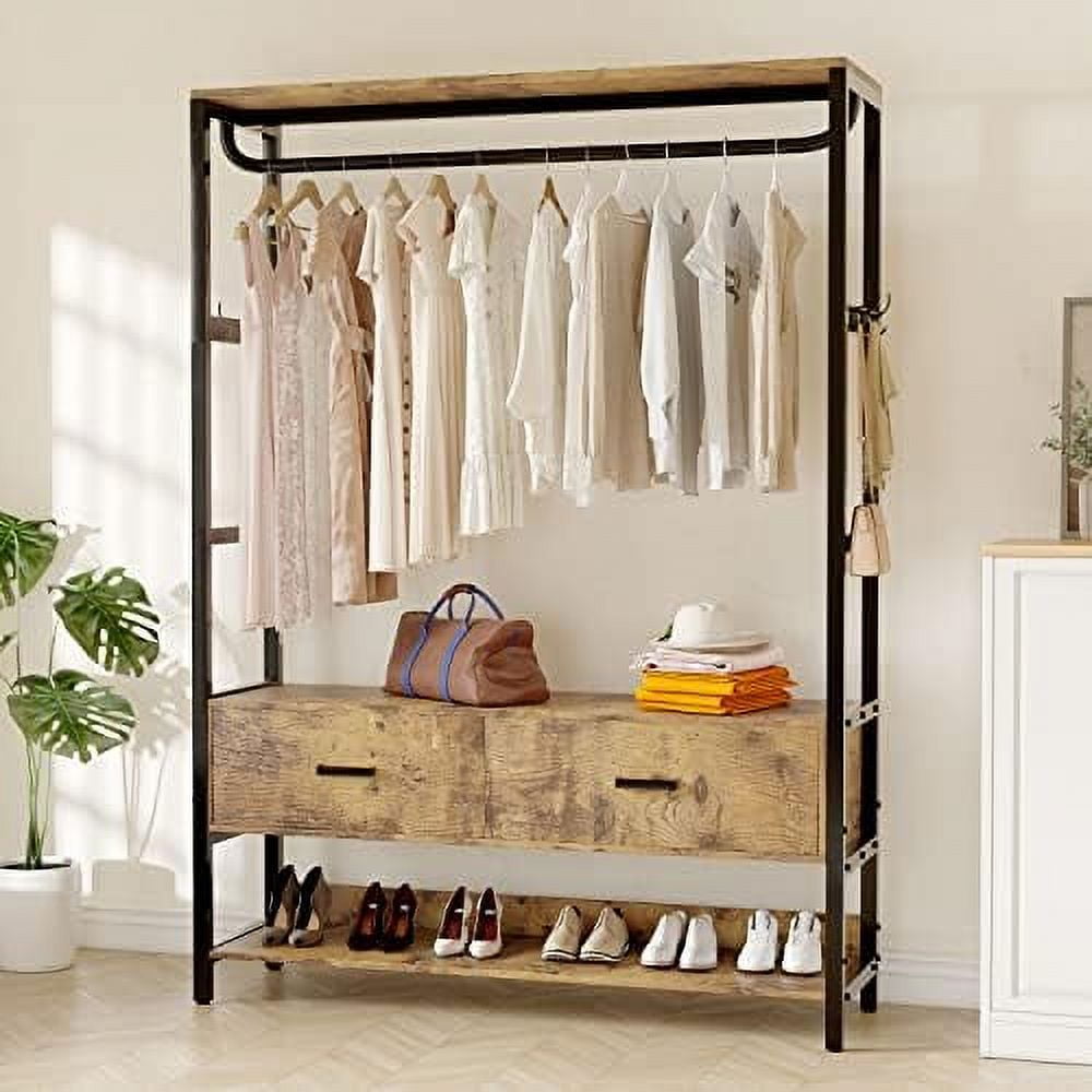 ASDRFYU Free Standing Closet Organizer with Drawers and Hooks Heavy