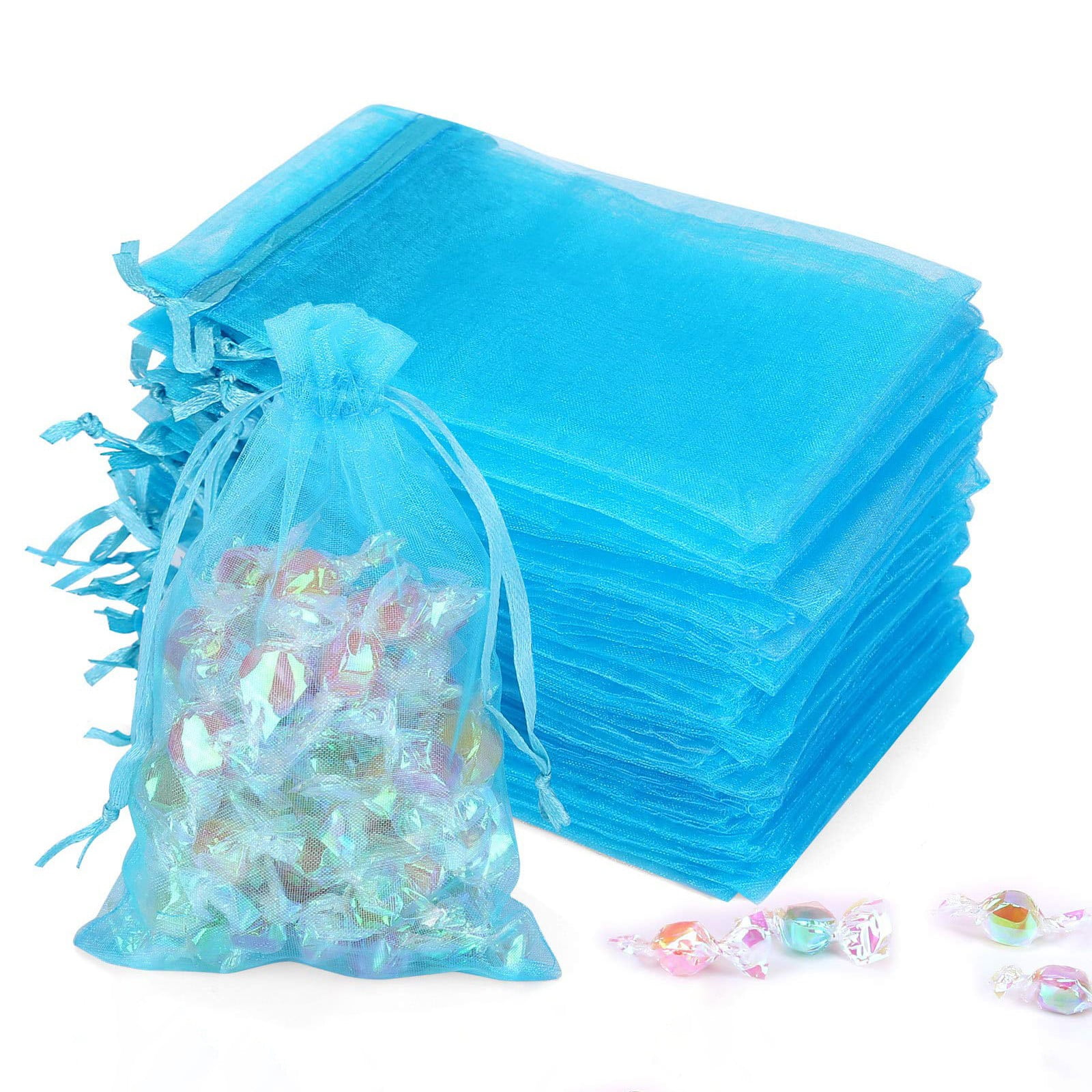 ASDYO Gift Candy Sheer Bags Mesh Jewelry Pouches Drawstring Bulk For