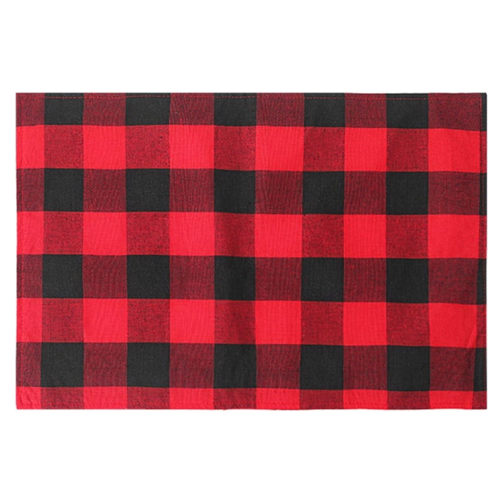 ASDYO Red and Black Plaid Placemats Machine Washable Place Mats for