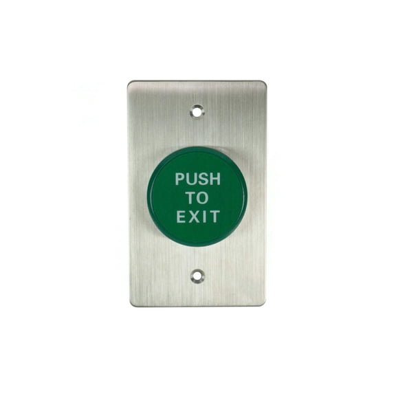 ASE Green Request to Exit Stainless Steel Button | FAS-PBRGN