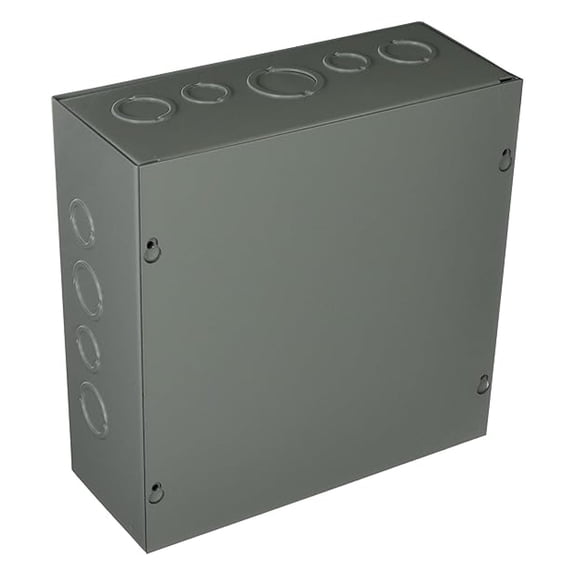 ASE10X10X4 Pull Box - 10x10x4 Steel Electrical Box with Knockouts - Gray - Screw Cover Enclosure - Type 1 - Industrial & Commercial