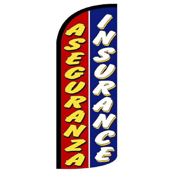 ASEGURANZA INSURANCE Windless Flag Without Pole | Advertisement /Business Flags | Feather Flag |