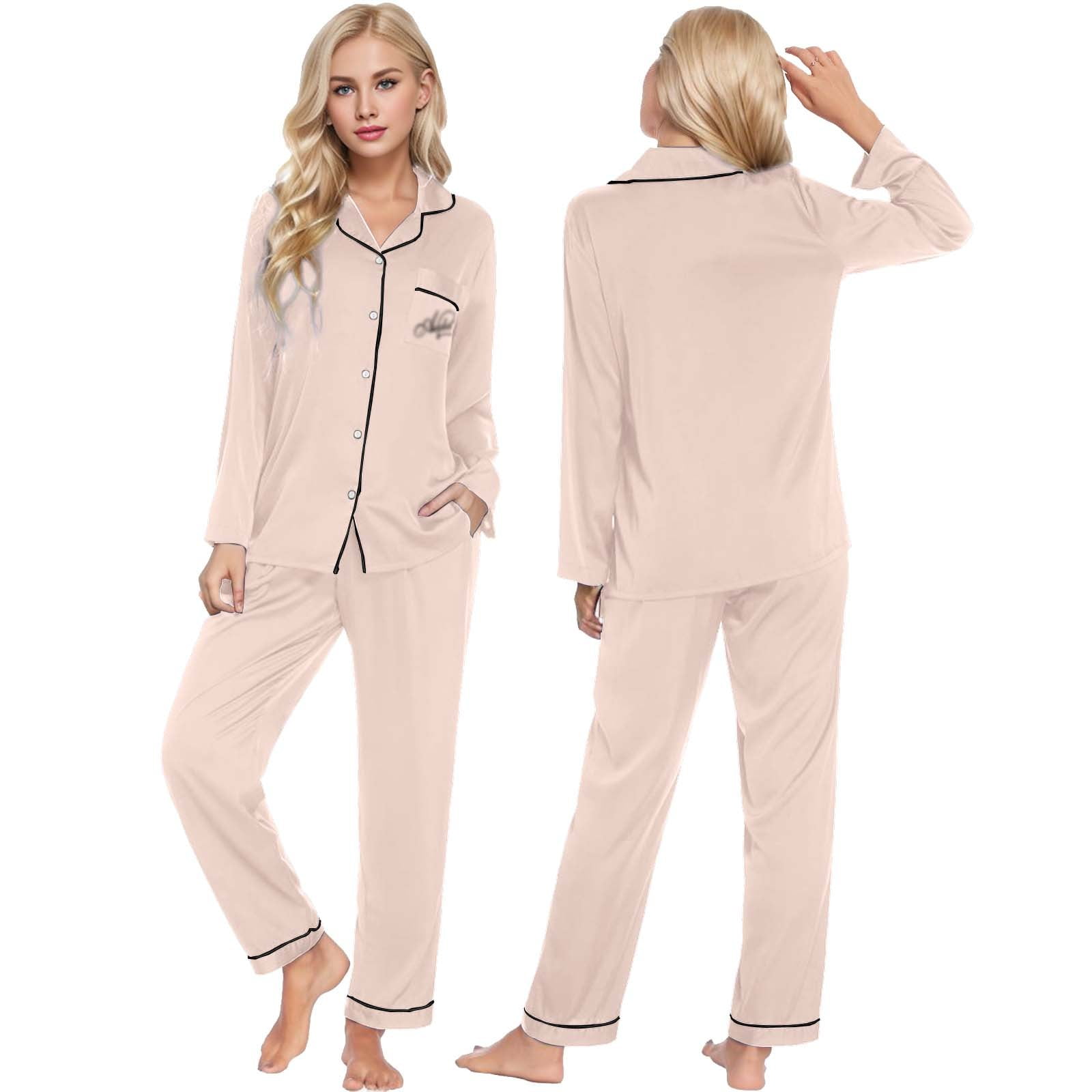 ASEIDFNSA Autumn Long Sleeve Nightwear Set for Couples Cotton Pajamas ...