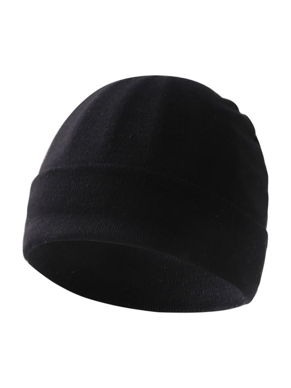 Baby Beanie Hat Soft Knit Warm Winter Cap for Cold Weather Days Black One Size