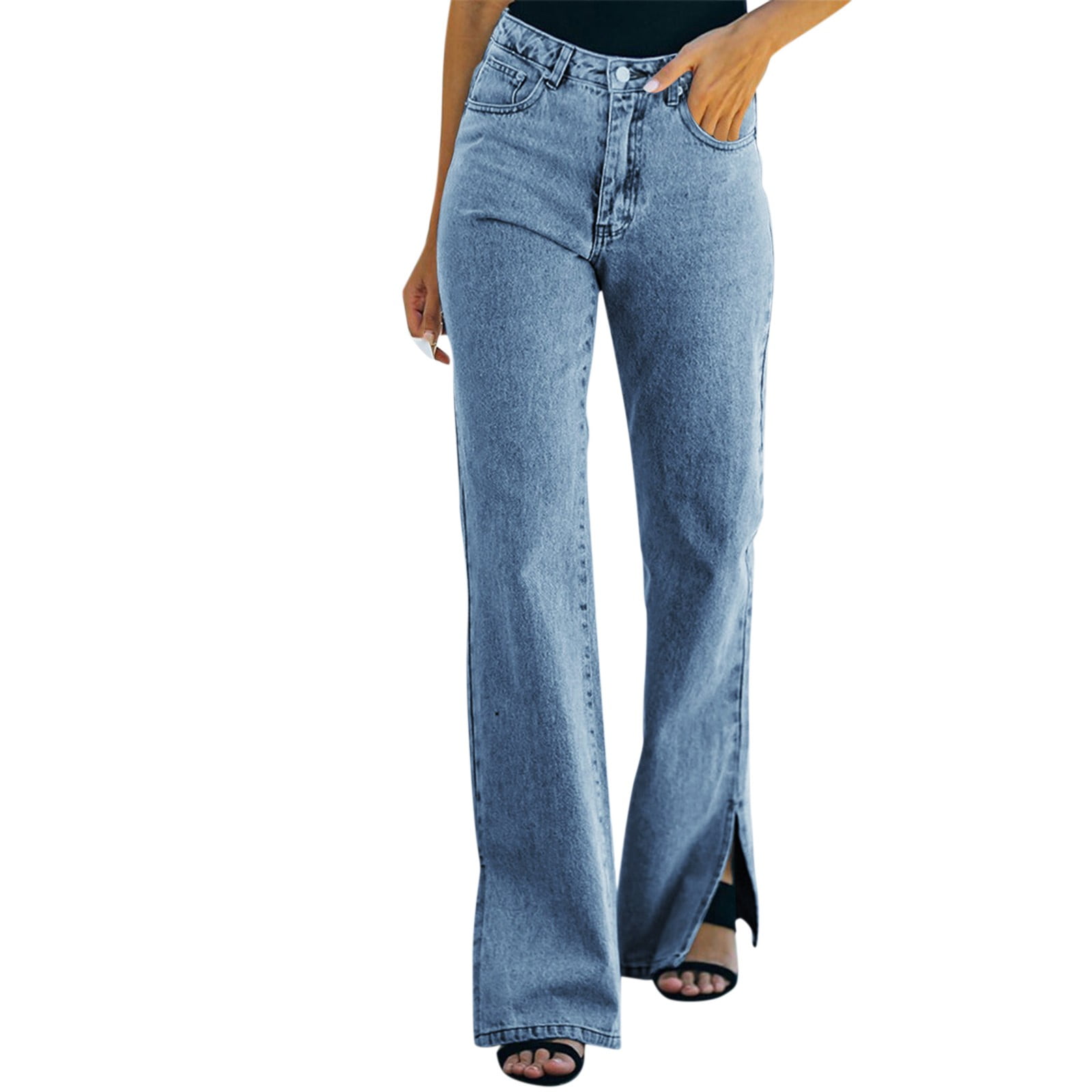 split cut jeans