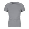 thumbnail image 1 of ASEIDFNSA Boys Mesh Athletic T-Shirts Short Sleeve Plain Crewneck Summer Tees(Grey,3-4 Years), 1 of 4