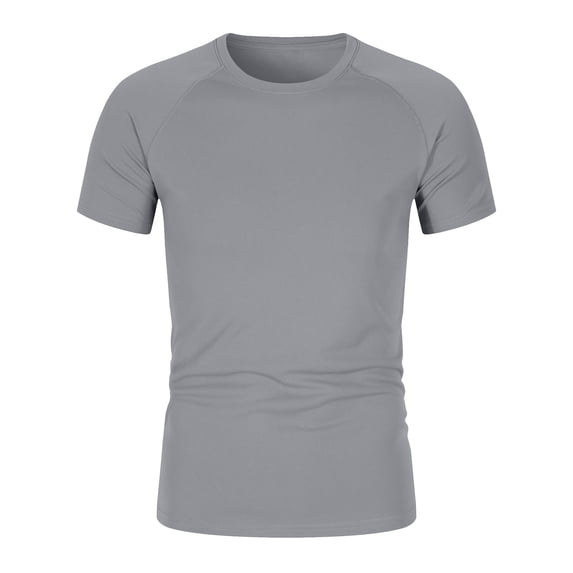 ASEIDFNSA Boys Mesh Athletic T-Shirts Short Sleeve Plain Crewneck Summer Tees(Grey,3-4 Years)