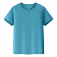 thumbnail image 1 of ASEIDFNSA Boys Short Sleeve T Shirts Plain Crewneck Cotton Top Summer Casual Tees 9-10 Years, 1 of 2