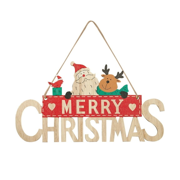 ASEIDFNSA Christmas Decorations Pendant Christmas Tree Wooden Merry Christmas Pendant Decorations Christmas Creative Pendant Props Vintage Decor Gray