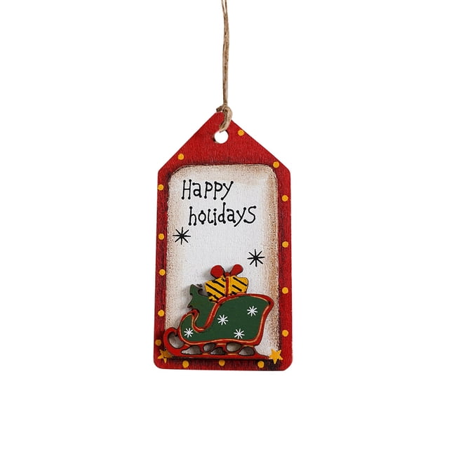 ASEIDFNSA Christmas Decorations Wooden Letter Plate Pendant Christmas