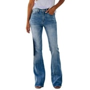 ASEIDFNSA Denim Jag Cords Women Wide Leg High Waisted Casual Bell Bottom Jeans Pants