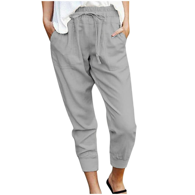 ASEIDFNSA Elastic Waist Dress Pants for Women Women Casual Pants Winter  Trouser Polyester Slim Home Female 