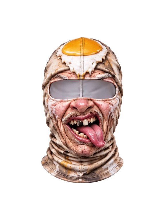Funny Tongue Out Face Ski Mask, Balaclava with Eye Opening and Neck Coverage