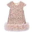 thumbnail image 1 of ASEIDFNSA Girls Summer Sequin Dress with Feather Hem and Sleeveless A Line Party Fit 6-7 Years, 1 of 3