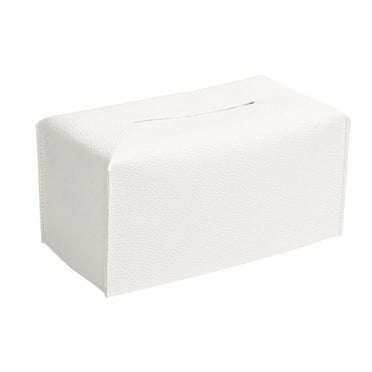 ASEIDFNSA High-end Fashion PU Leather Tissue Box Holder White Covers Rectangular Shaped Boxes Home Office Car Tissue Box Cover Decorative Container