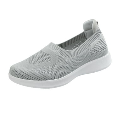 Women's Slip-On Walking Shoes with Air Cushion Shock-proof Mesh Upper ...