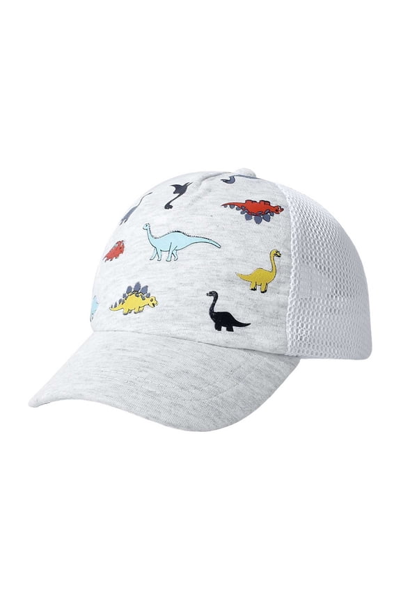 Kids Baseball Cap with Mesh Cotton Curved Brim Fit for Boys Girls Travel White 3-5 Year