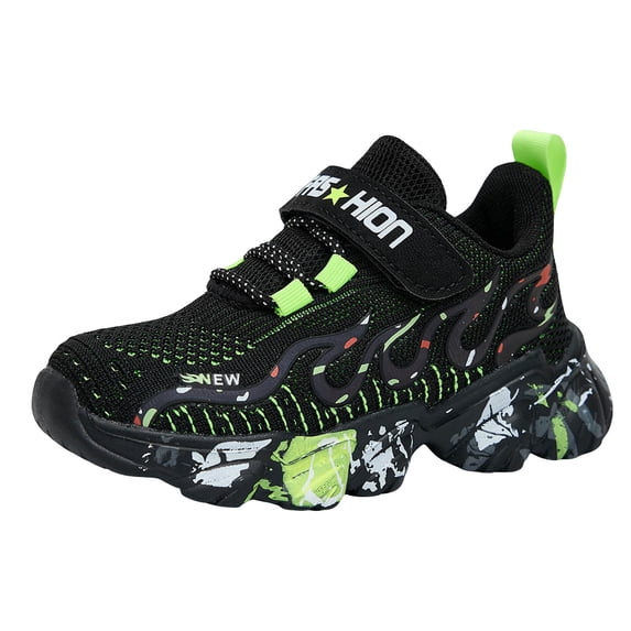 ASEIDFNSA Kids Shoes Toddler Boys Girls Athletic Running Sports Strap Sneakers for Everyday Green 4.5